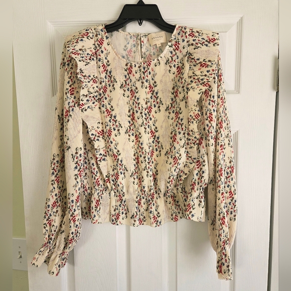 New!!! Sezane ✨️ Women's Lota Print Tasha Blouse - Picture 2 of 14